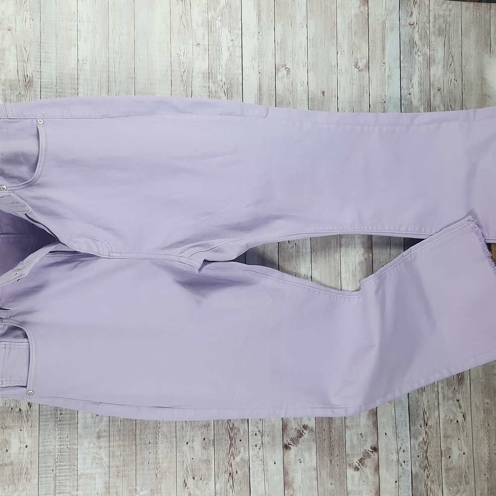 Loft, Women's Lavender Or Lilac Color, Bell Width, Raw Hem Jeans, Sz 32/14